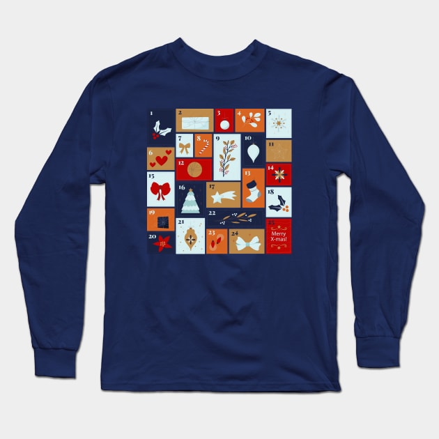 Advent Calendar Long Sleeve T-Shirt by Mako Design 